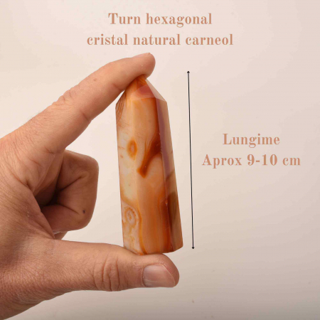 Turn din cristal natural unicat Carneol 9-10 cm - Ajuta la echilibrarea emotiilor, ameliorarea stresului si stimularea claritatii mentale [2]
