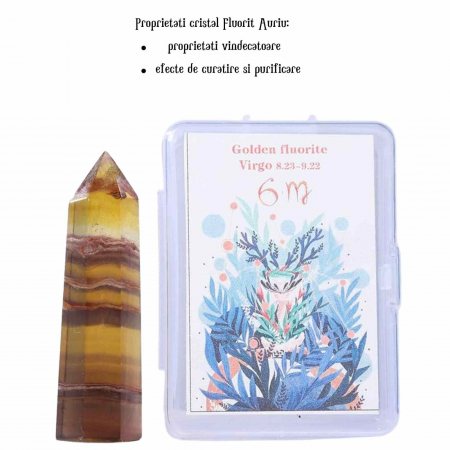 Varf de Cristal 6 cm pentru cele 12 zodii - Pietre semipretioase specifice zodiei - Un cadou deosebit [2]