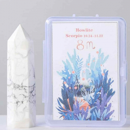 Varf de Cristal 6 cm pentru cele 12 zodii - Pietre semipretioase specifice zodiei - Un cadou deosebit