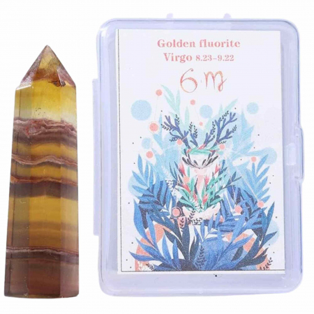 Cristale și Pietre Semiprețioase - Varf de Cristal 6 cm pentru cele 12 zodii - Pietre semipretioase specifice zodiei - Un cadou deosebit