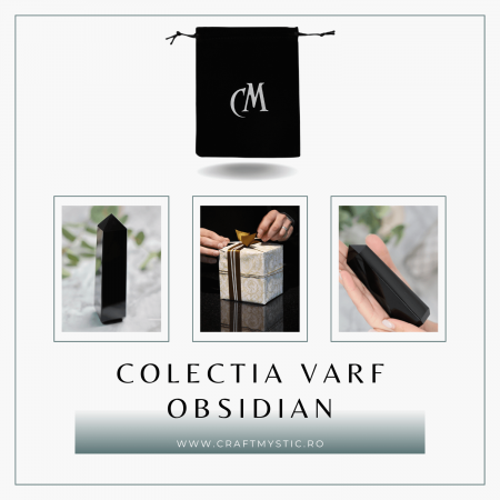 Varf din Obsidian Natural cu 4 Fatete, 10-11 cm [7]