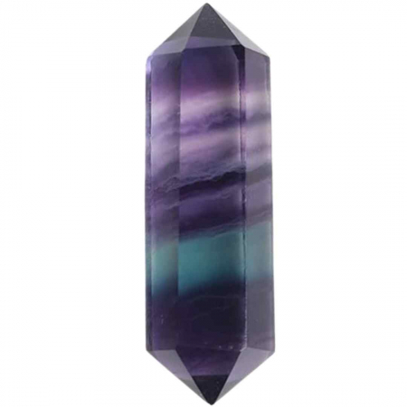 Creativitate si Inspiratie - Obelisc de cristal natural Fluorita dublu varf 9-10 cm Cristalul lustruit pentru concentrare, curatarea energiei si echilibrarea chakrei celui de-al Treilea Ochi