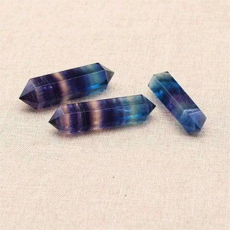 Obelisc de cristal natural Fluorita dublu varf 9-10 cm Cristalul lustruit pentru concentrare, curatarea energiei si echilibrarea chakrei celui de-al Treilea Ochi [3]