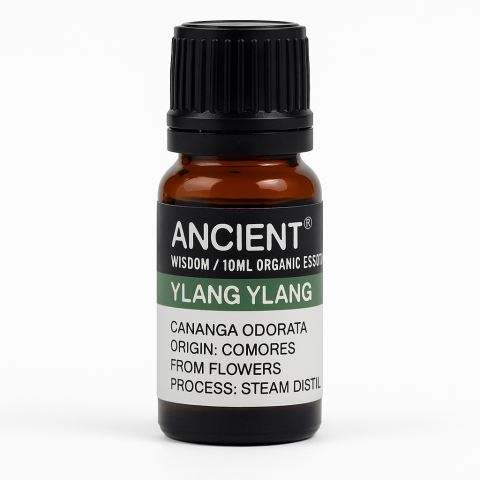Aromaterapie - Ulei esential organic Ylang Ylang 10 ml (Cananga odorata) – floral senzual, pentru relaxare, difuzor & masaj (diluat)