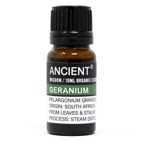 Aromaterapie - Ulei esențial organic Geranium 10 ml (Pelargonium graveolens) – floral, echilibrant, pentru difuzor & masaj diluat