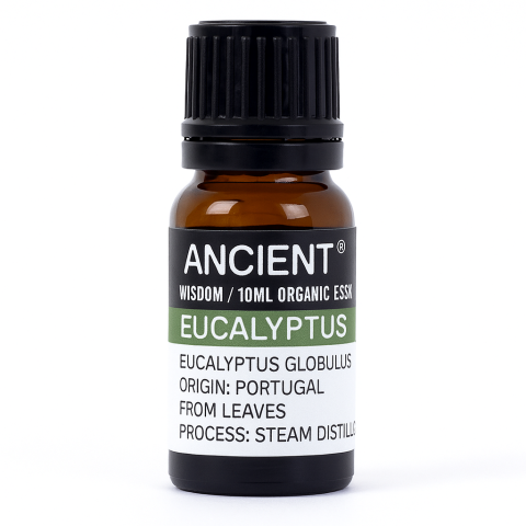 Aromaterapie - Ulei esential organic Eucalyptus 10 ml (Eucalyptus globulus) – revigorant pentru difuzor, baie si masaj (diluat)