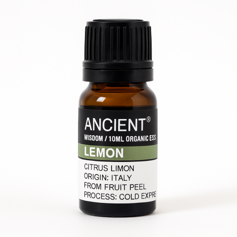 Aromaterapie - Ulei esential organic Lemon 10 ml (Citrus limon) – proaspat, purificator, pentru difuzor & curatenie naturala