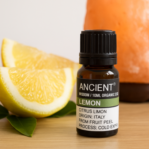 Ulei esential organic Lemon 10 ml (Citrus limon) – proaspat, purificator, pentru difuzor & curatenie naturala [1]