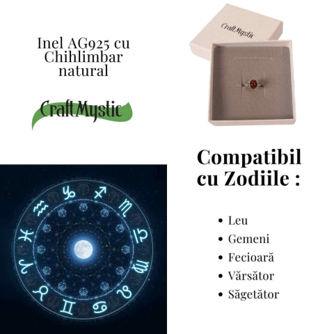 Inel din Argint 925 cu Chihlimbar Natural – Eleganta Calda si Echilibru [3]