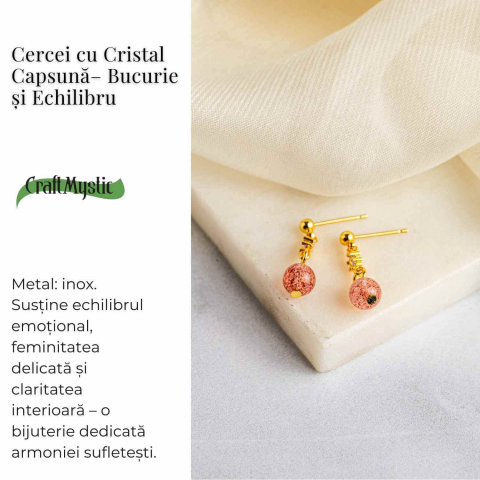 Vibratie de Iubire si Gratie – Cercei cu Cristal Capsuna [2]