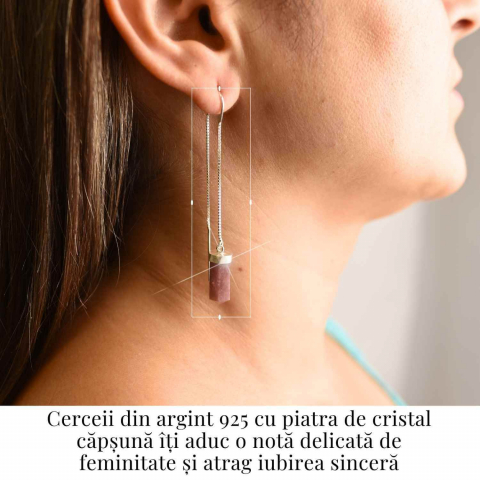 Energie a Inimii si Armonie – Cercei Argint 925 cu Cristal Capsuna [2]