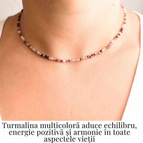 Energie si Armonie – Colier din Argint 925 cu Turmalina Multicolora Fatetata [1]