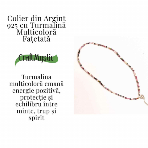 Energie si Armonie – Colier din Argint 925 cu Turmalina Multicolora Fatetata [2]