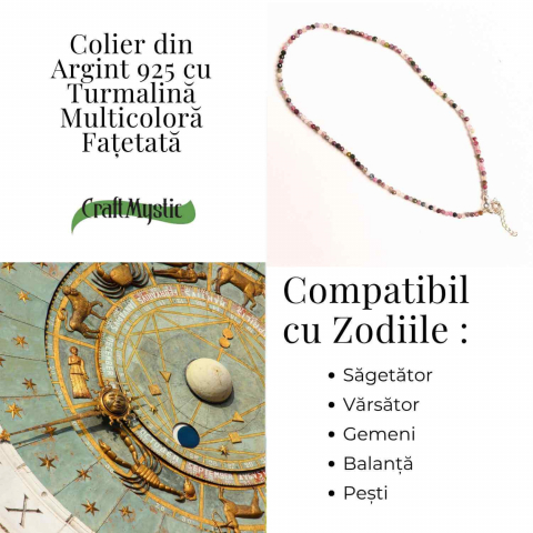 Energie si Armonie – Colier din Argint 925 cu Turmalina Multicolora Fatetata [3]