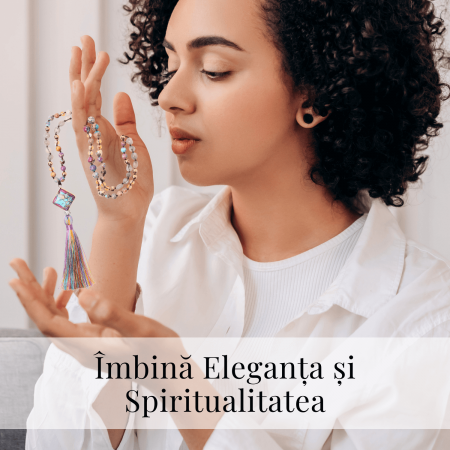 Colier Mala din Pietre Mixte Colorate cu 108 Margele si Tassel [6]