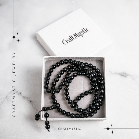 Protectie si Claritate – Colier cu Obsidian si Ciucure Boho [7]