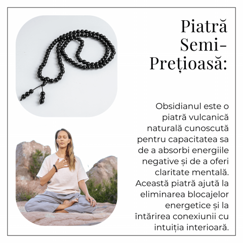 Protectie si Claritate – Colier cu Obsidian si Ciucure Boho [6]