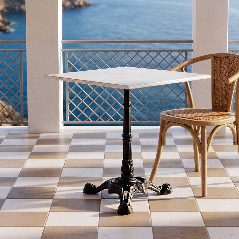 masa terasa patrata marmura si fier CreativDeco pentru decor luxos