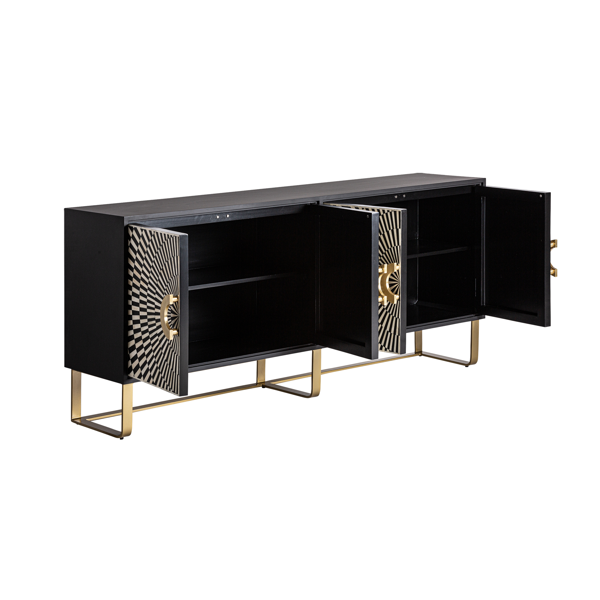 Comoda Art Deco MDF negru alb auriu|Comode elegante [3]