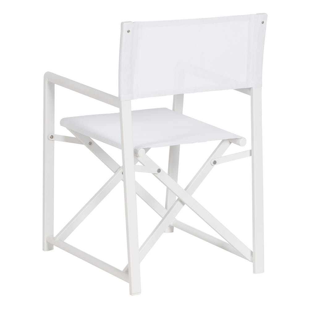 Set 2 scaune pliabile exterior albe din aluminiu cu șezut și spătar textilene pentru grădină și terasă [5]
