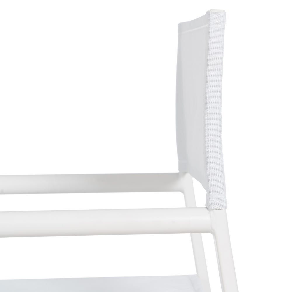 Set 2 scaune pliabile exterior albe din aluminiu cu șezut și spătar textilene pentru grădină și terasă [12]