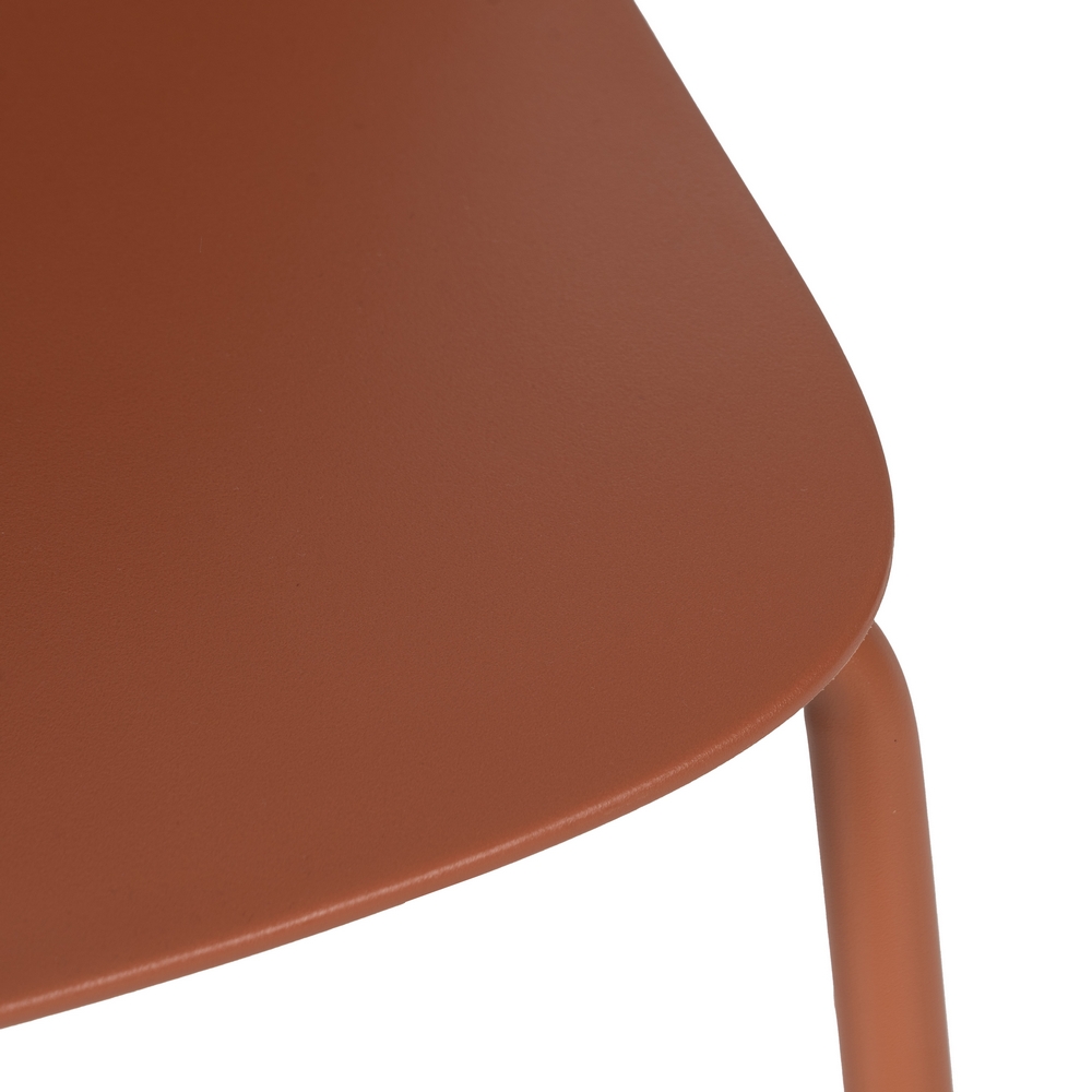 Set scaune rosu teracota polipropilena si metal|Scaune moderne pentru spatii exterioare [10]