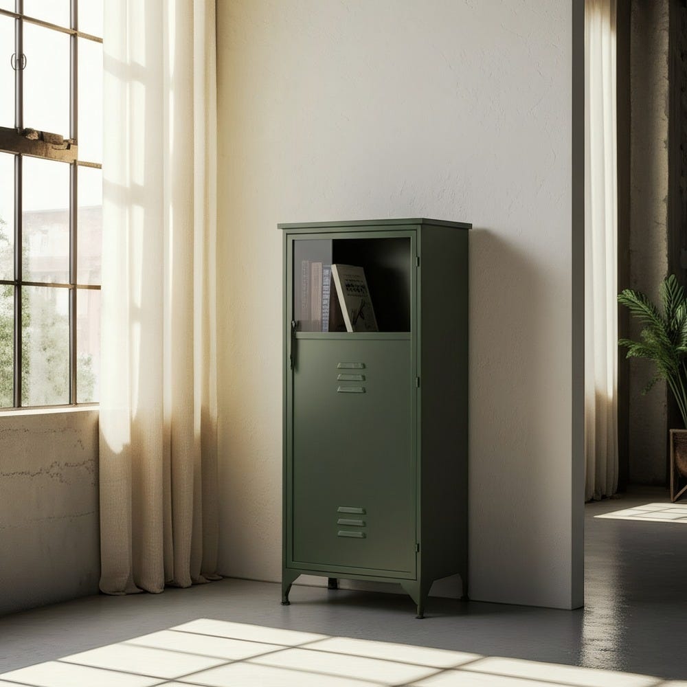 Dulap metal verde auxiliar|Mobilier modern și compact