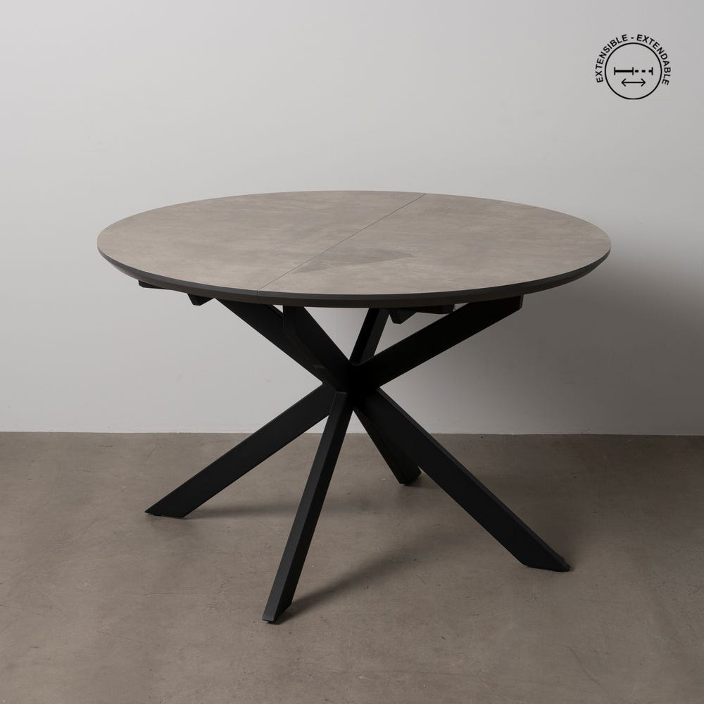 Masa extensibila MDF finisaj gri|Mese moderne extensibile pentru interioare minimaliste