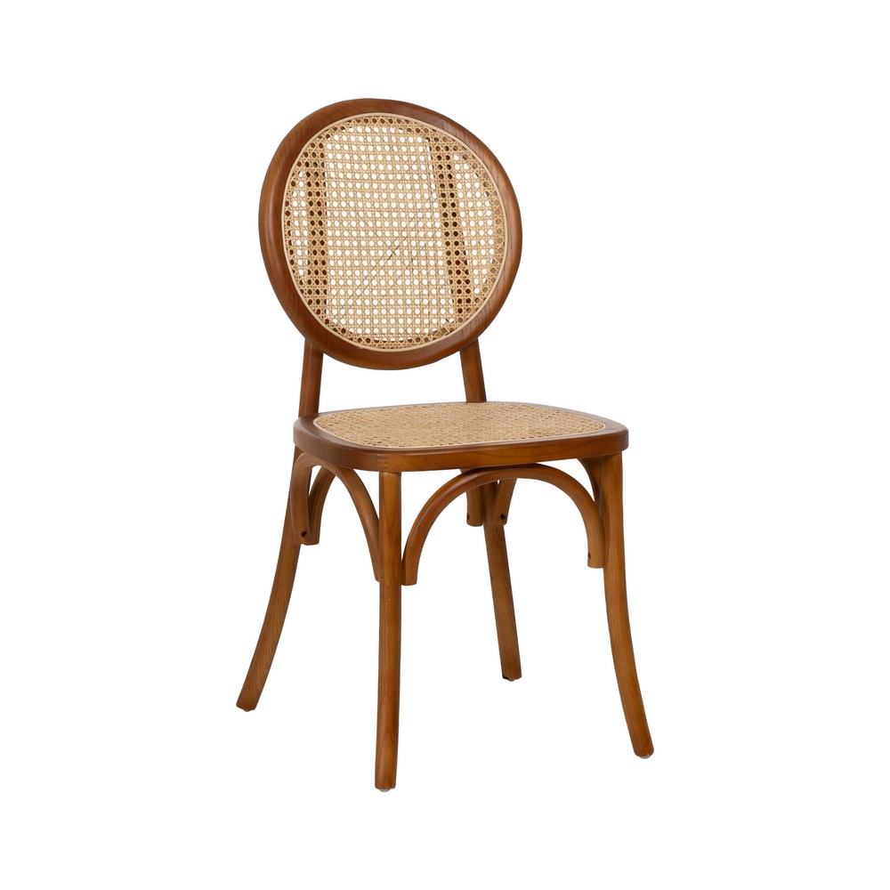 Scaun clasic maro honey din lemn si ratan | creativdeco.ro [2]