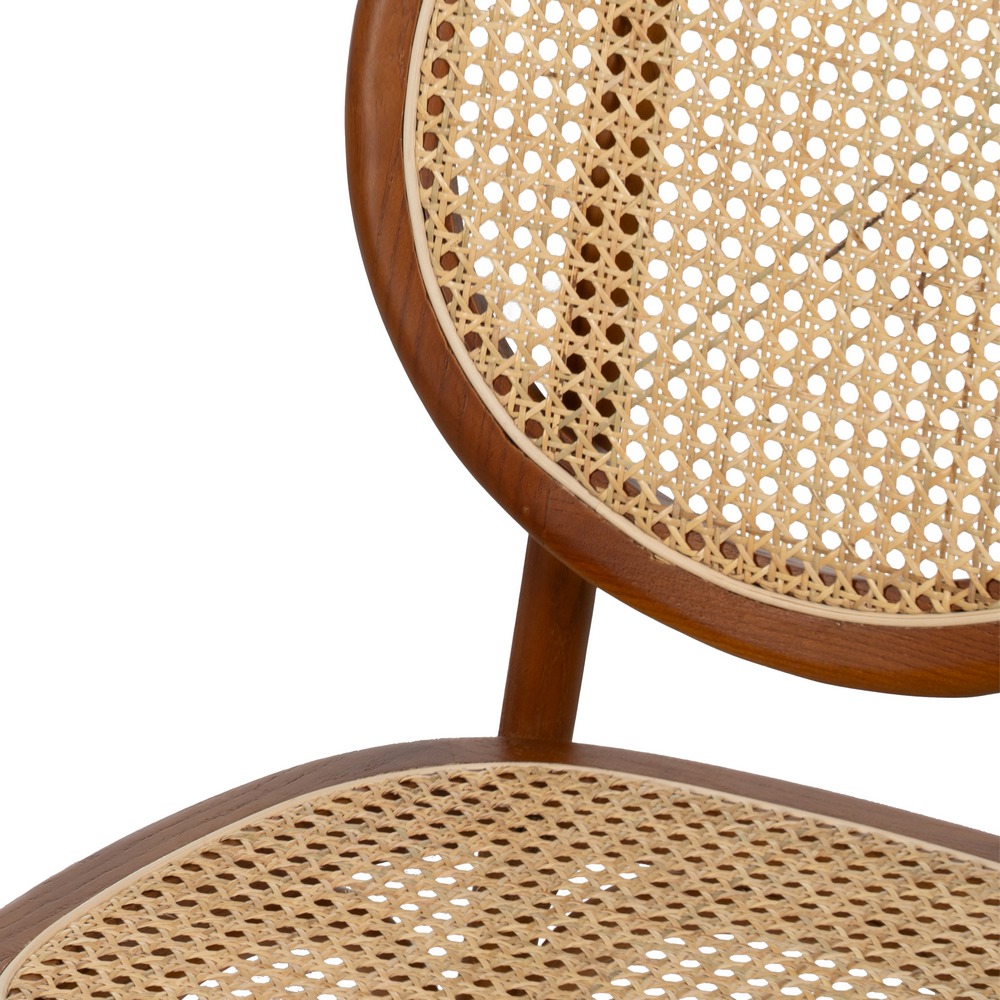 Scaun clasic maro honey din lemn si ratan | creativdeco.ro [6]