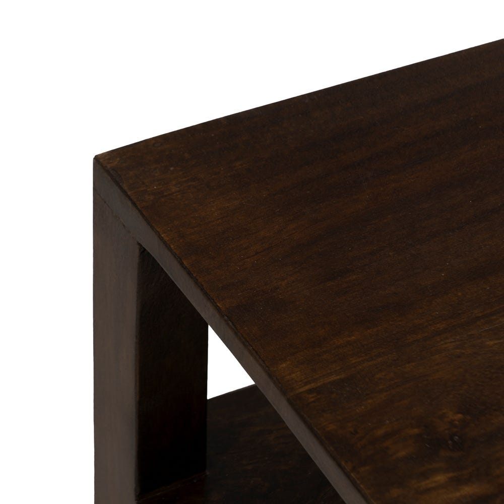 comoda tv din lemn mango maro doua sertare si raft deschis design simplu [5]