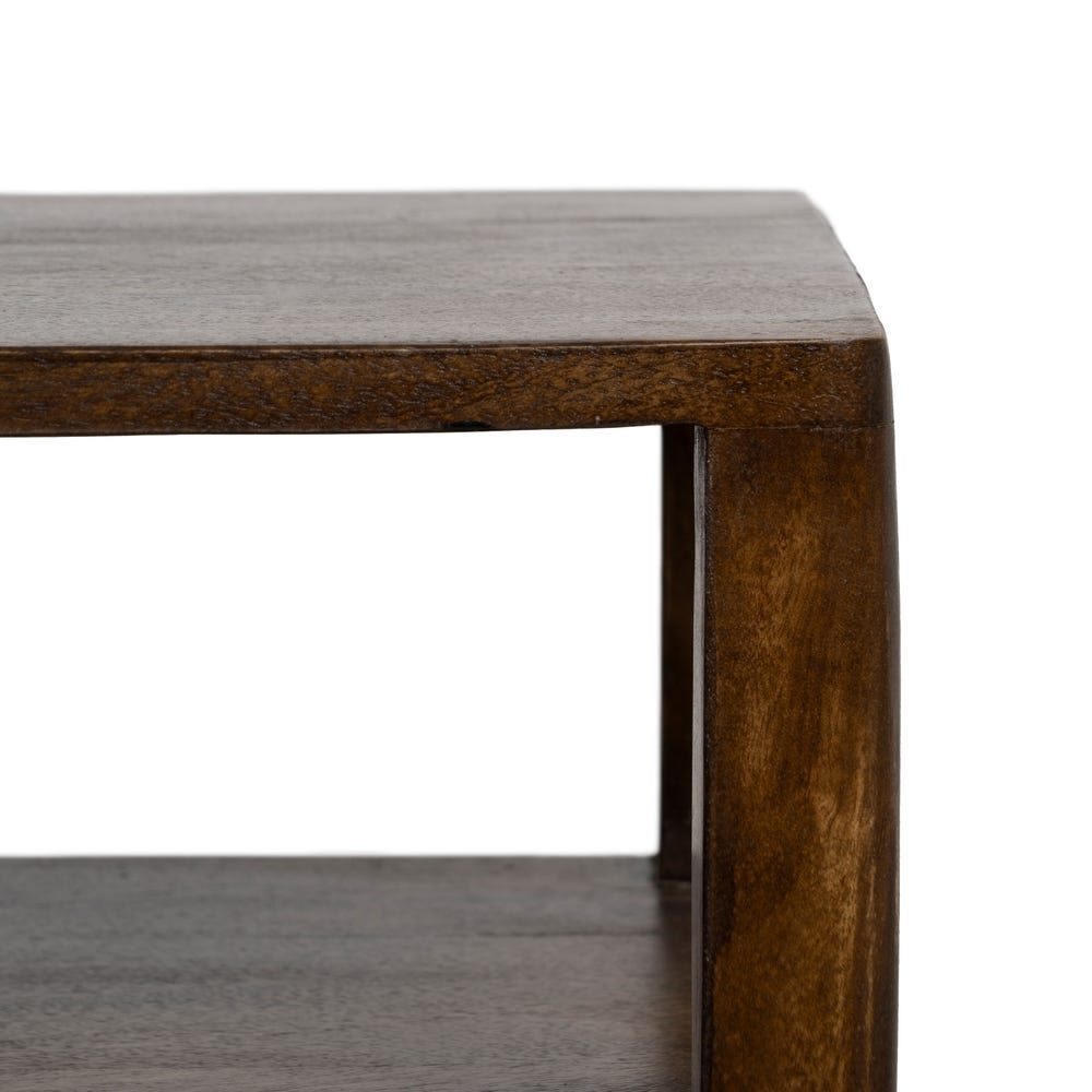 comoda tv din lemn mango maro doua sertare si raft deschis design simplu [10]