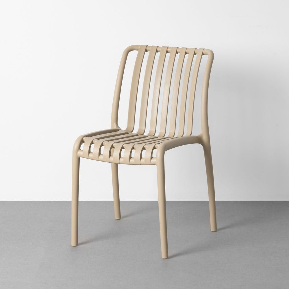 Scaune bej stivuibile moderne|Mobilier exterior eficient