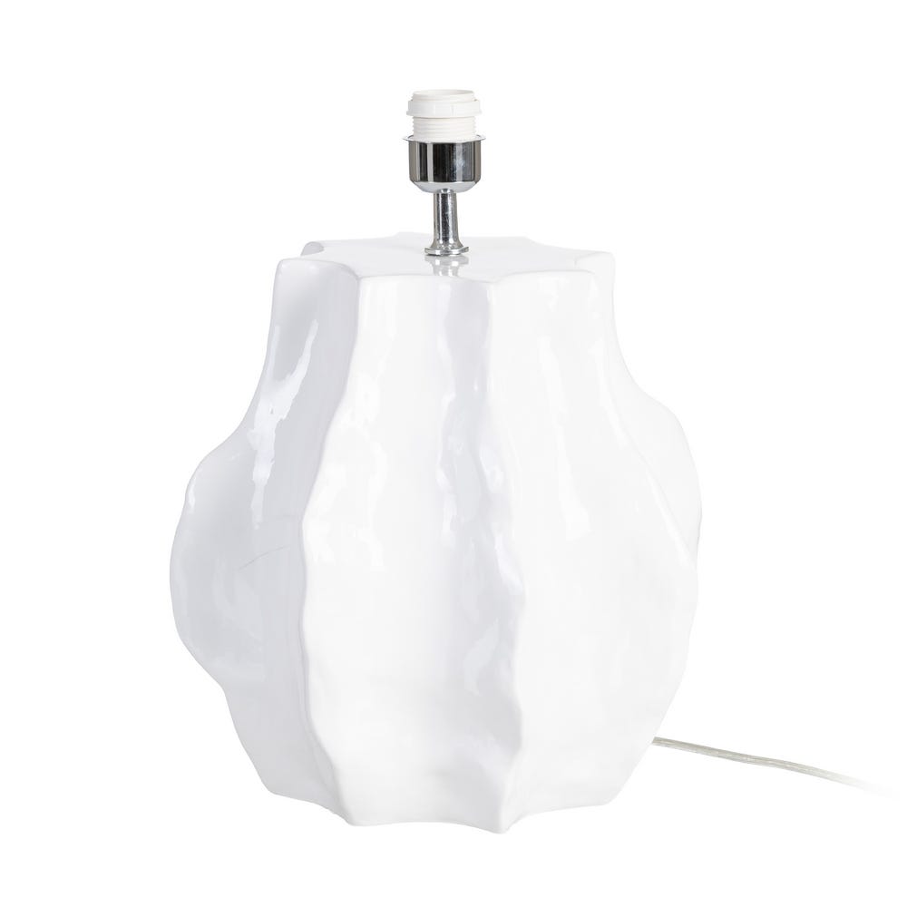 Colectia noua - Bază de veioză din ceramică albă lucioasă cu volum sculptural vertical