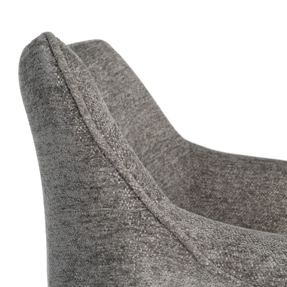 Set 2 scaune tapițate rotative gri cu bază neagră și autorevenire [2]