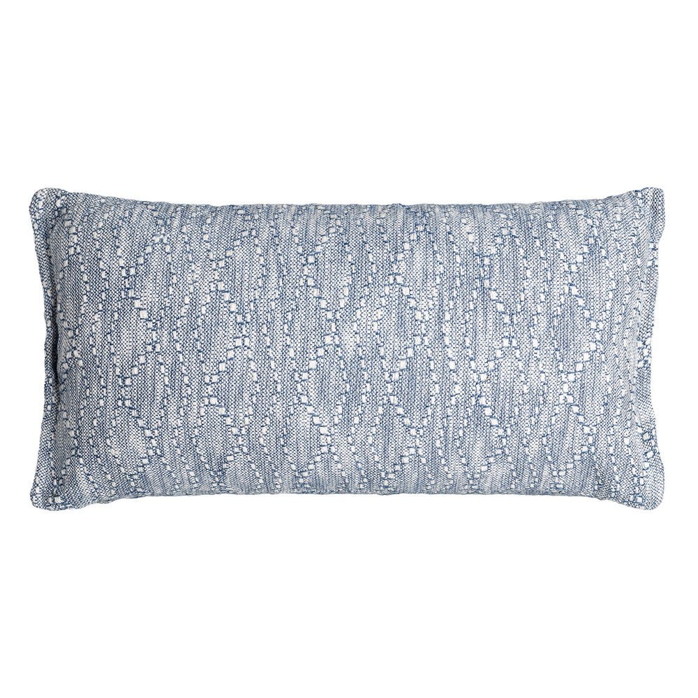 Mediteranean - Set 2 perne decorative albastre dreptunghiulare cu romburi mărunte țesute pe fundal alb