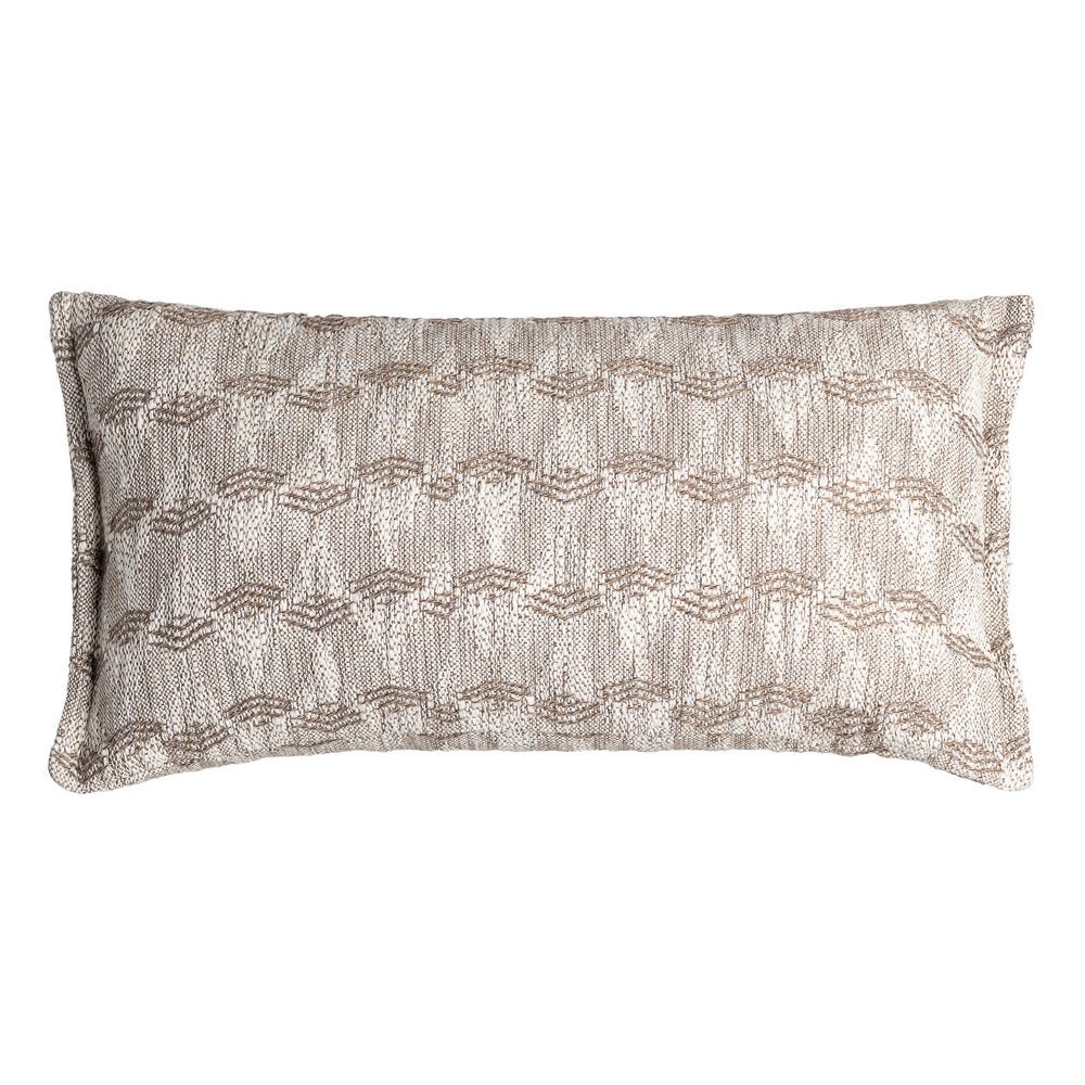 Stil de design - Set 2 perne decorative dreptunghiulare bej-gri cu romburi suprapuse în fire de nisip și cenușă pe fundal alb