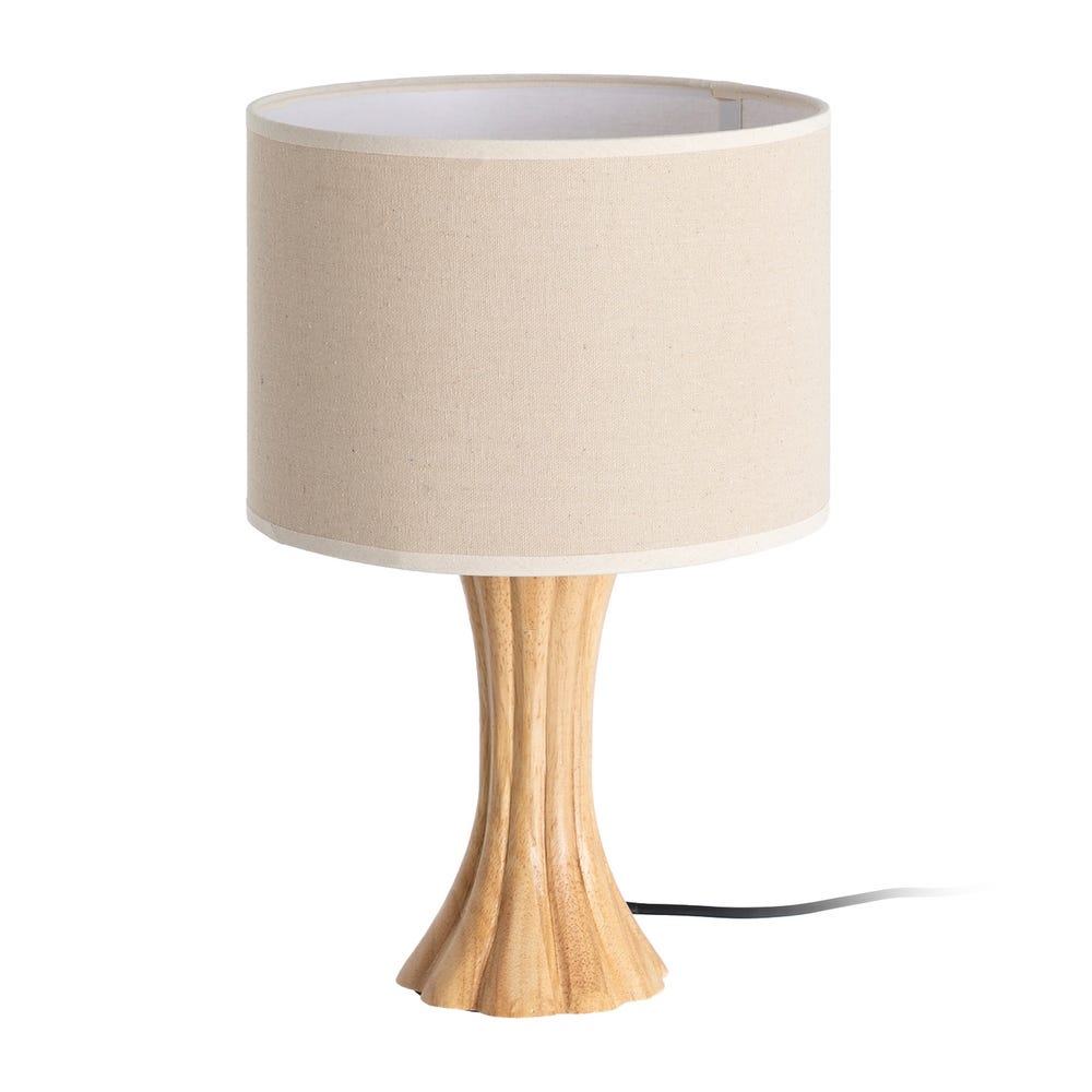 Iluminat in Stil Minimalist - Lampă de masă naturală bază sculpturală
