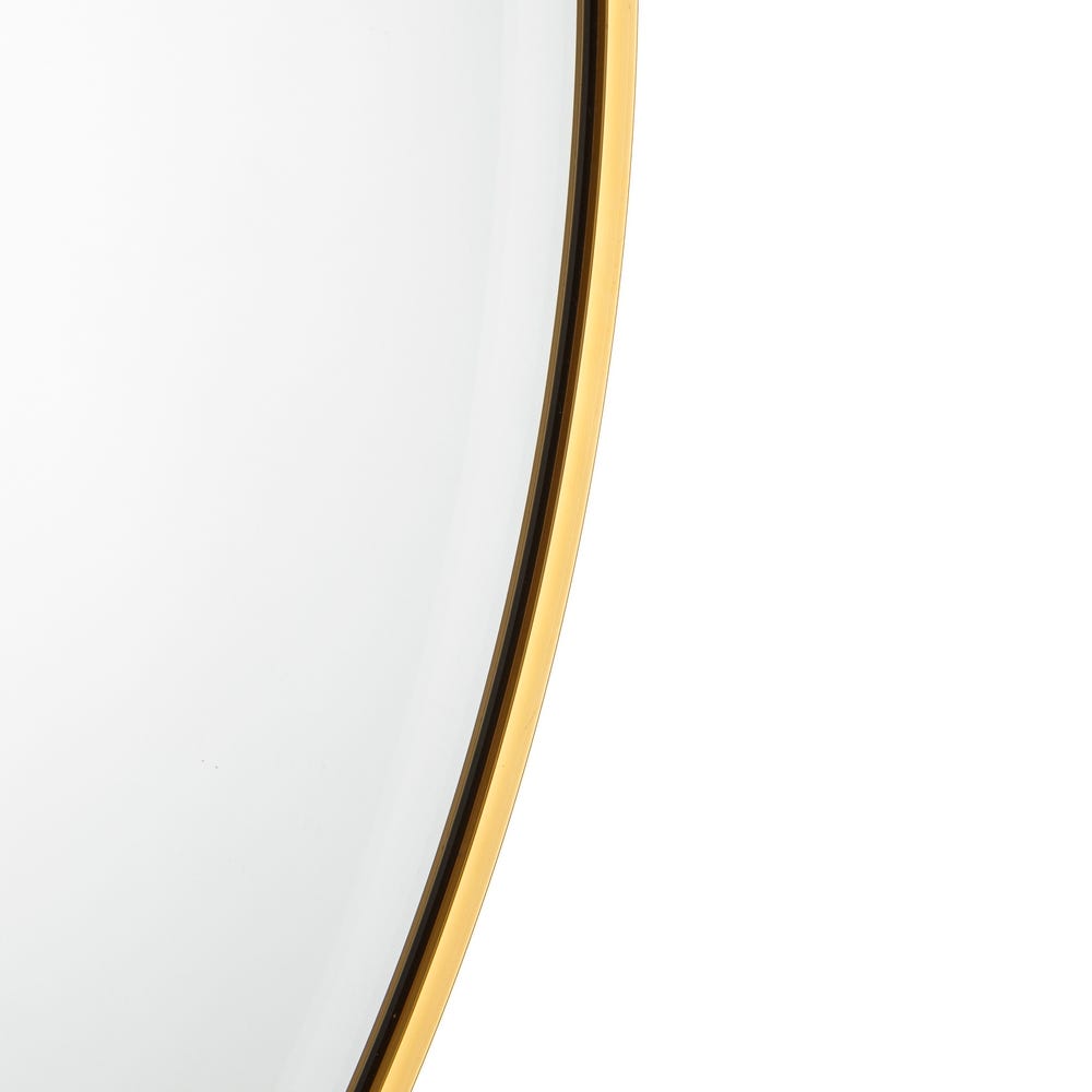Oglindă rotundă cu ramă subțire din aluminiu auriu de 120 cm pe fundal alb [4]
