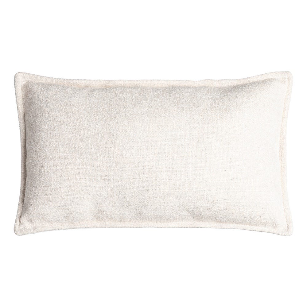 Stil de design - Set 2 perne decorative dreptunghiulare ecru cu țesătură texturată și bordură îngustă