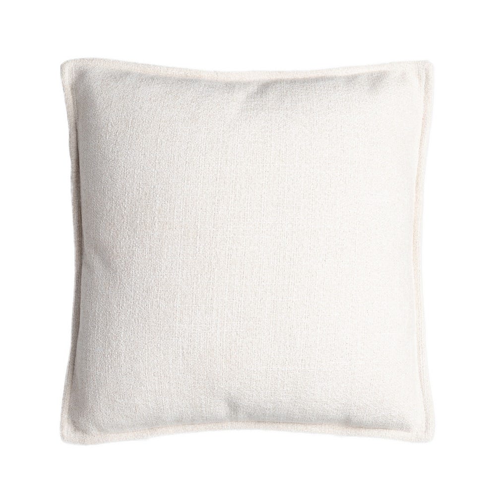 Stil de design - Set 2 perne decorative pătrate ecru cu țesătură texturată și bordură îngustă