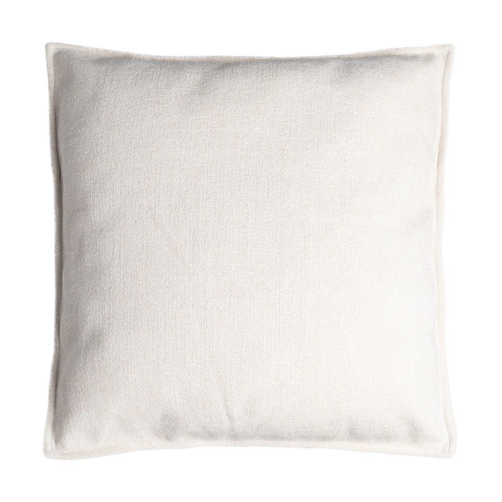 Stil de design - Set 2 perne decorative pătrate mari ecru cu țesătură texturată și bordură îngustă