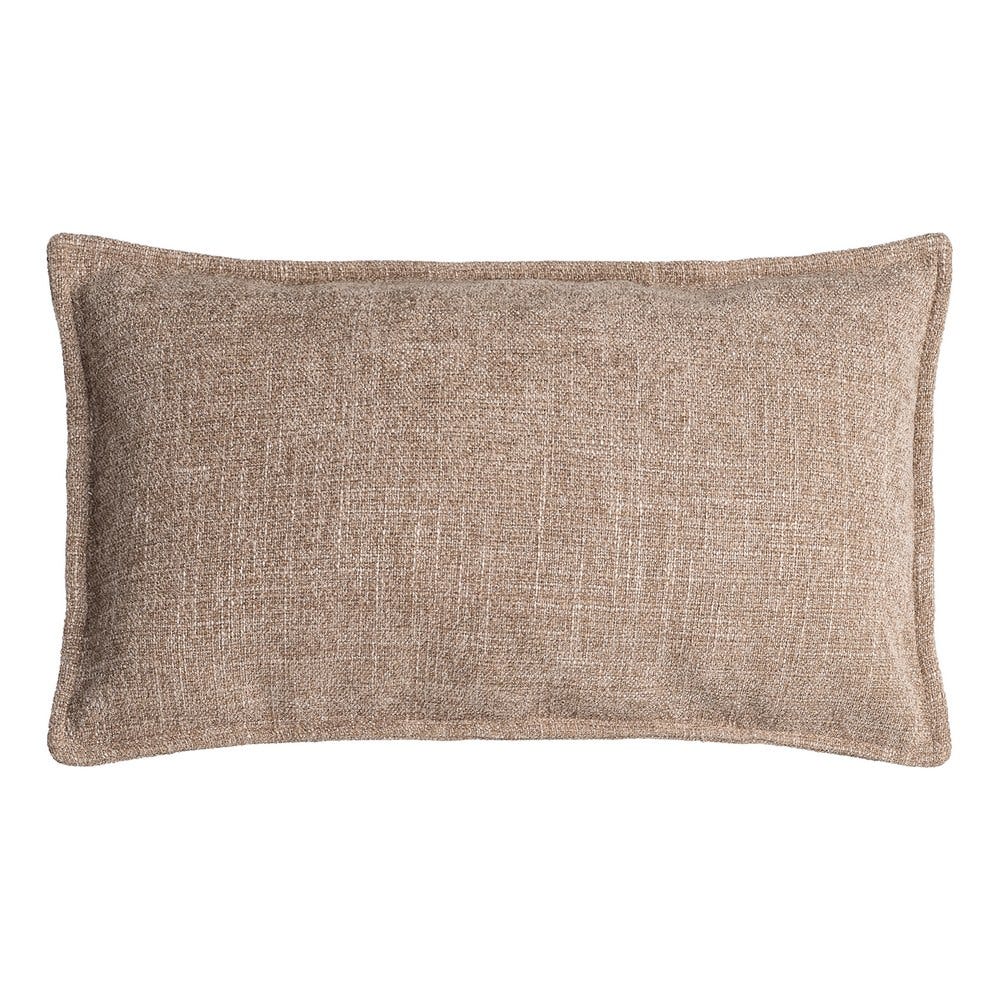 Stil de design - Set 2 perne decorative dreptunghiulare taupe cu țesătură texturată și bordură îngustă