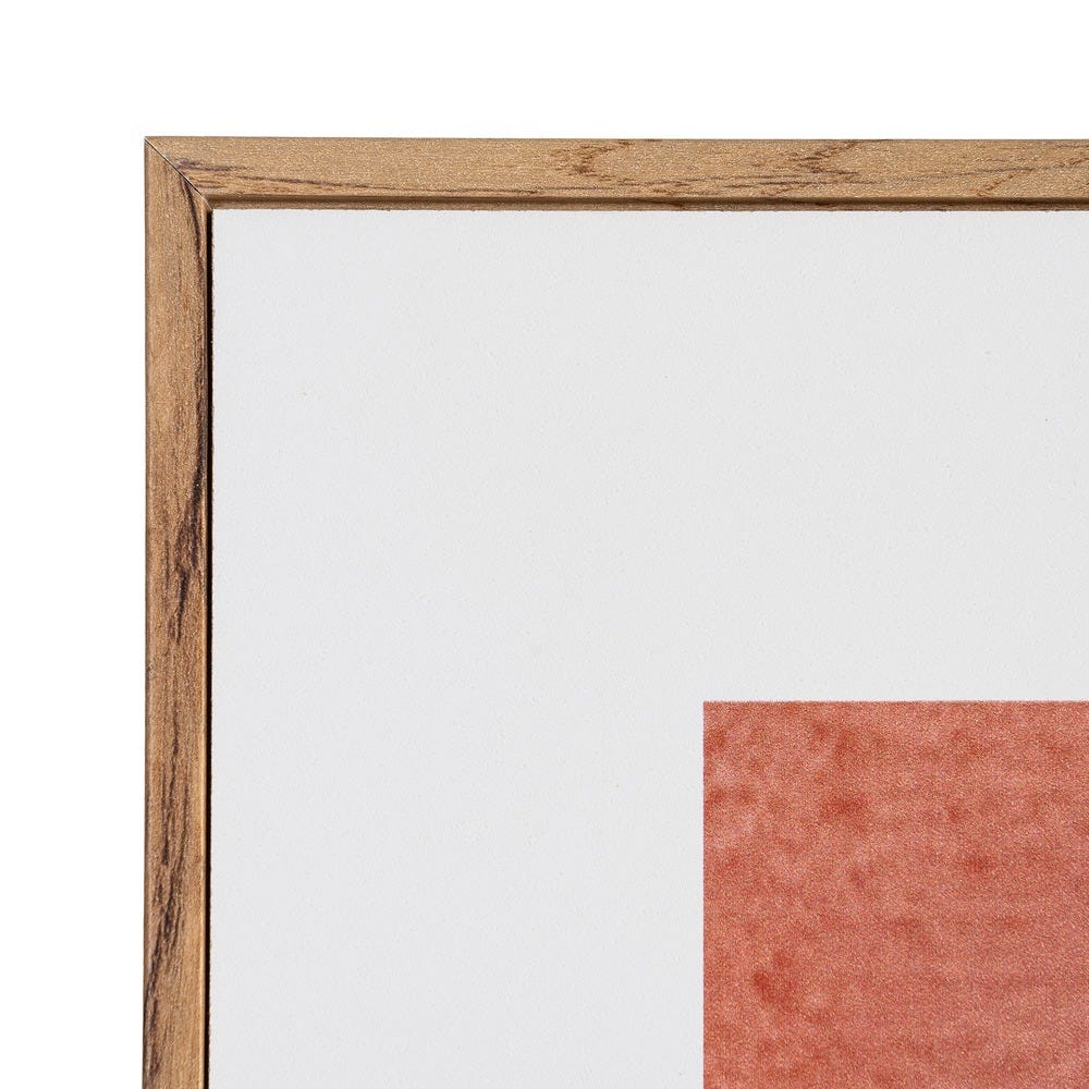 Set 2 tablouri abstracte cu linii albe răsucite pe fond teracota în ramă de MDF [4]