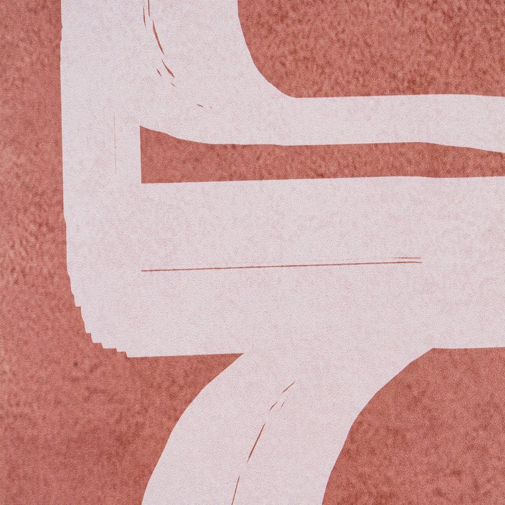 Set 2 tablouri abstracte cu linii albe răsucite pe fond teracota în ramă de MDF [5]
