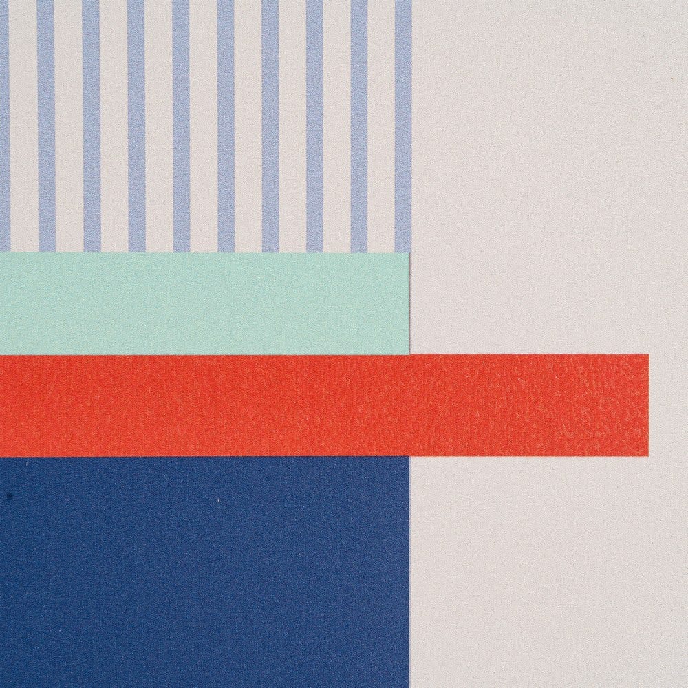 Set 2 tablouri geometrice cu dreptunghiuri verde mentă și coral în ramă de MDF [5]