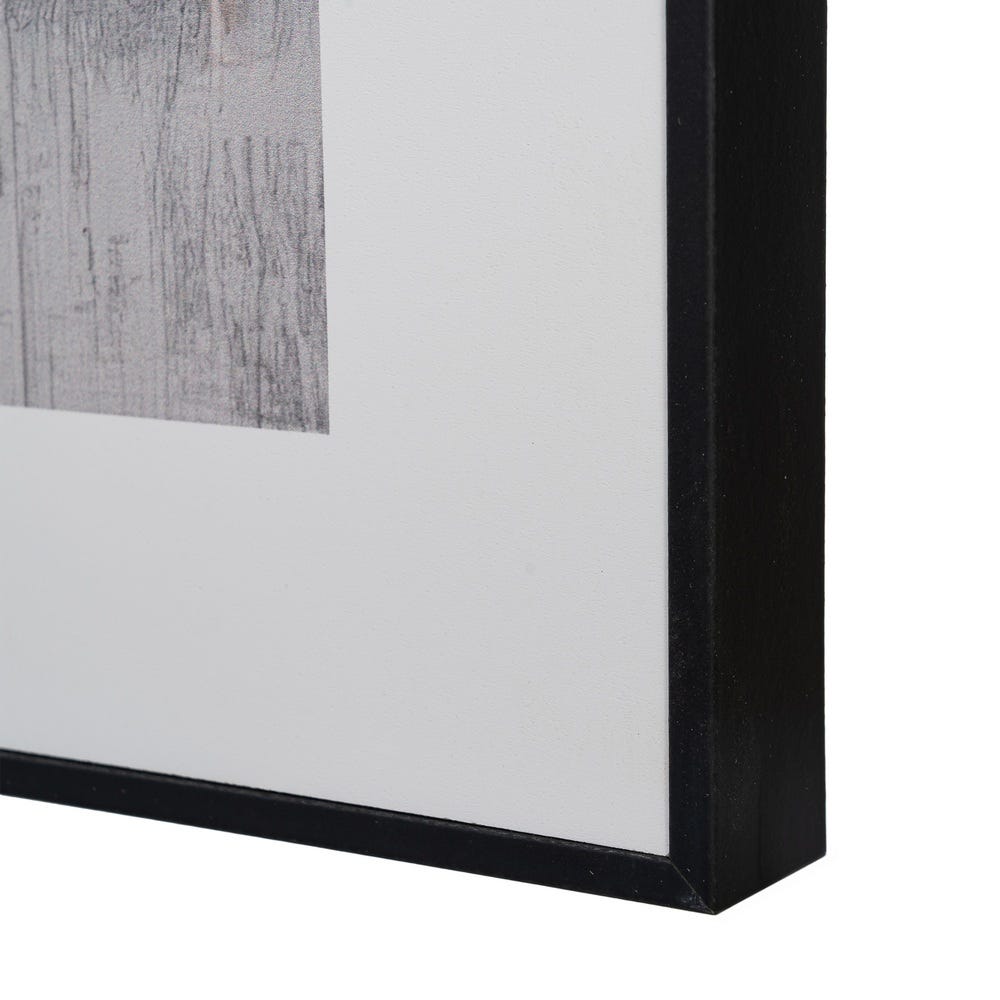 Set 2 tablouri abstracte cu straturi de auriu negru și piersică în stil de colaj în ramă neagră [7]