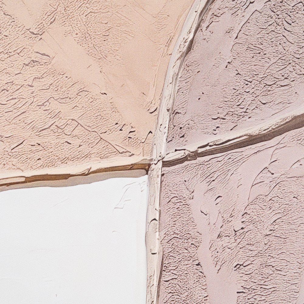 Set 2 tablouri abstracte cu forme rotunjite în roz pudră și bej cu efect de relief [5]