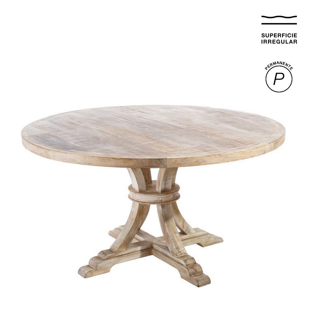 masa rotunda din lemn masiv CreativDeco pentru dining
