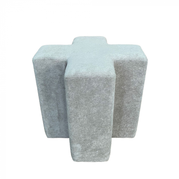 taburet textil gri forma cruce Triliza [1]